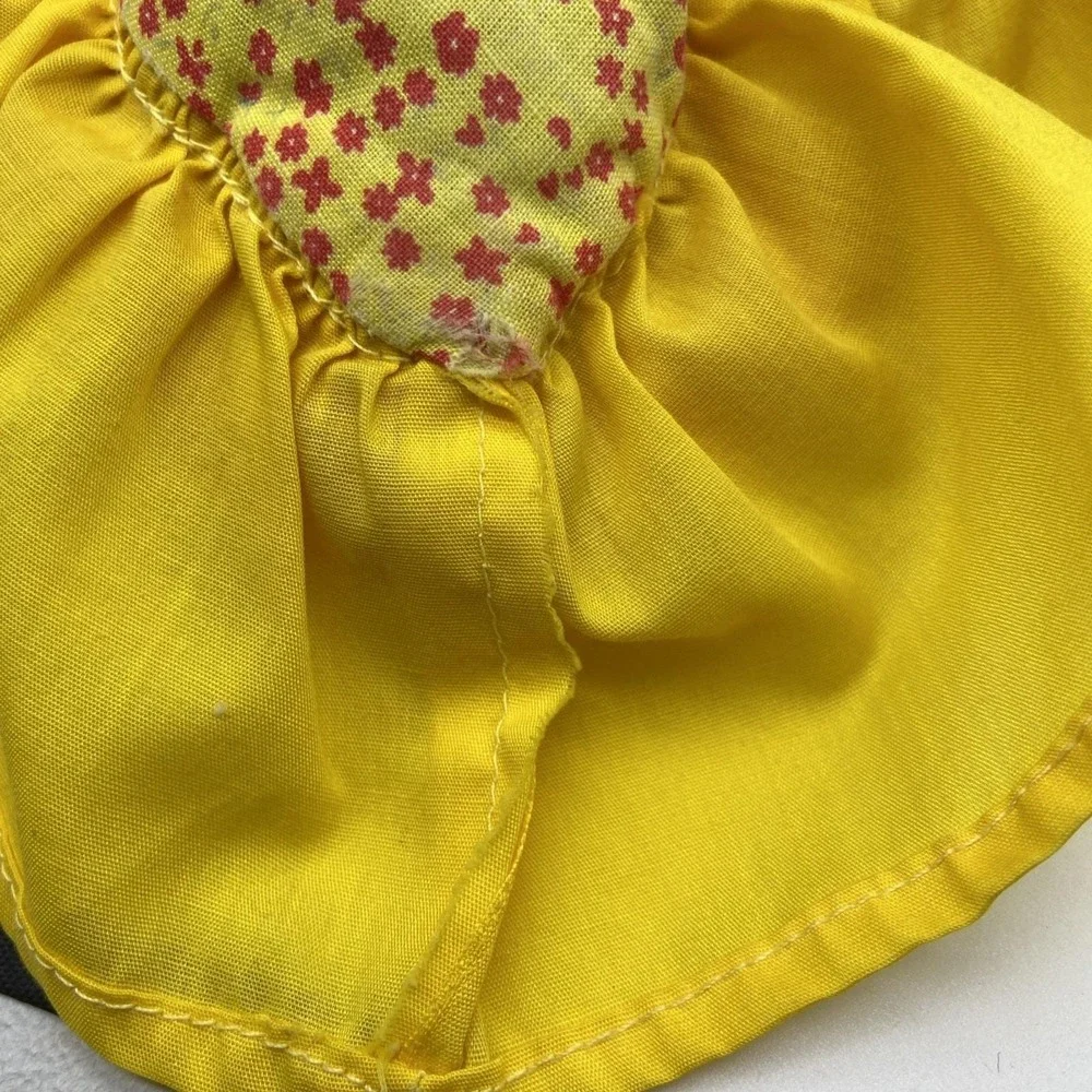 Vintage Sunbonnet Sue Decorative Pillows Set of 2 Yellow Pink Ruffle Cottagecore